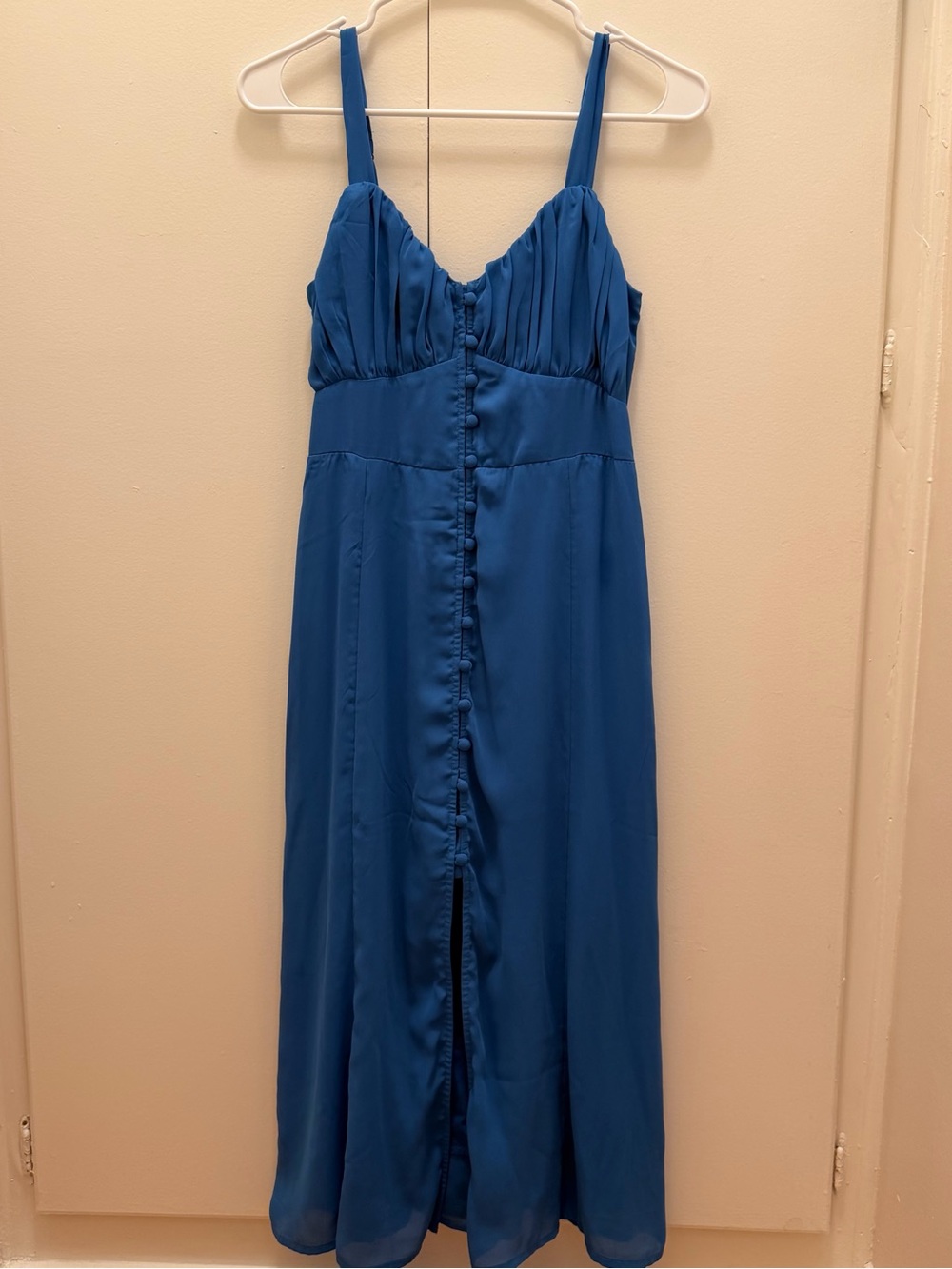Abercrombie & Fitch Royal Blue Midi Dress with Button Front